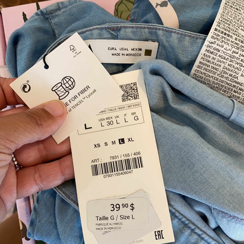 - Zara blue chambray.demin No fit me!